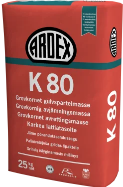 ARDEX Avjämningsmassa<AVJÄMNINGSMASSA K 80 25KG, LAGRINGSTID 12MÅN
