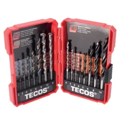 TECOS Borrar<BORR MIX-SET HSS-TRÄ-MUR 16DELAR