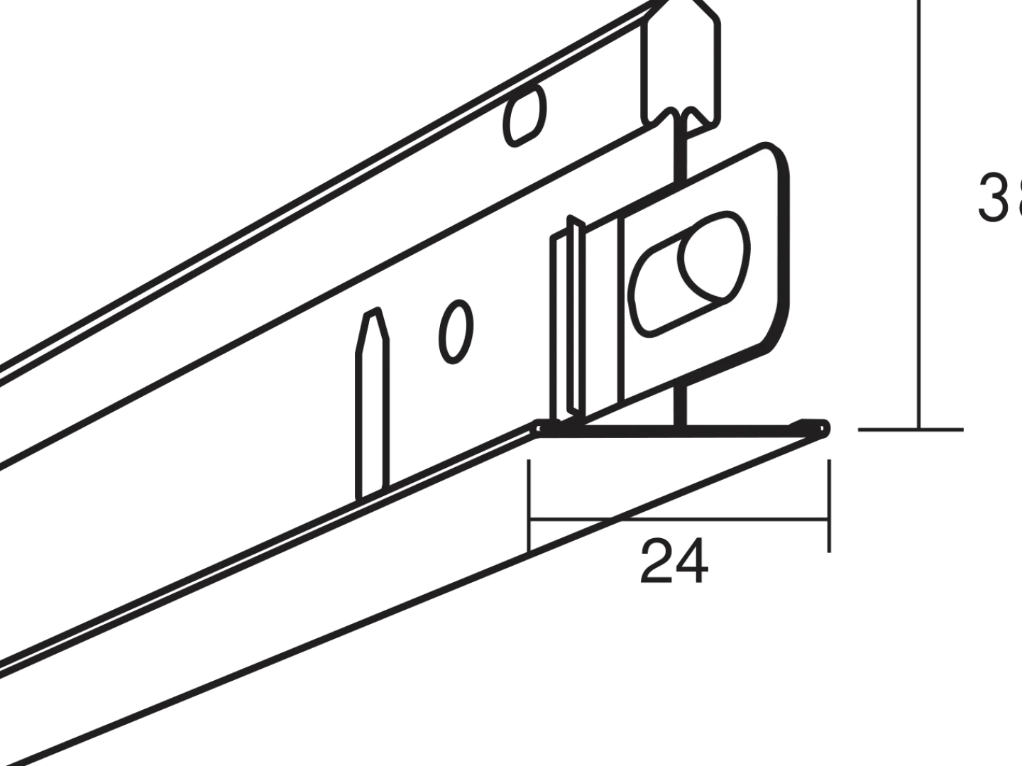 ECOPHON Undertak<CONNECT HUVUDPROFIL 3,7M VIT VIT 01 T24 8101 12ST/FRP