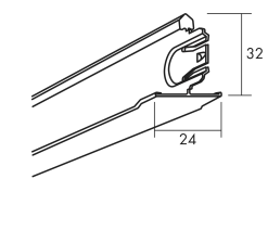 ECOPHON Undertak<CONNECT TVÄRPROFIL 1,2M VIT VIT 01 T24 8102 36ST/FRP