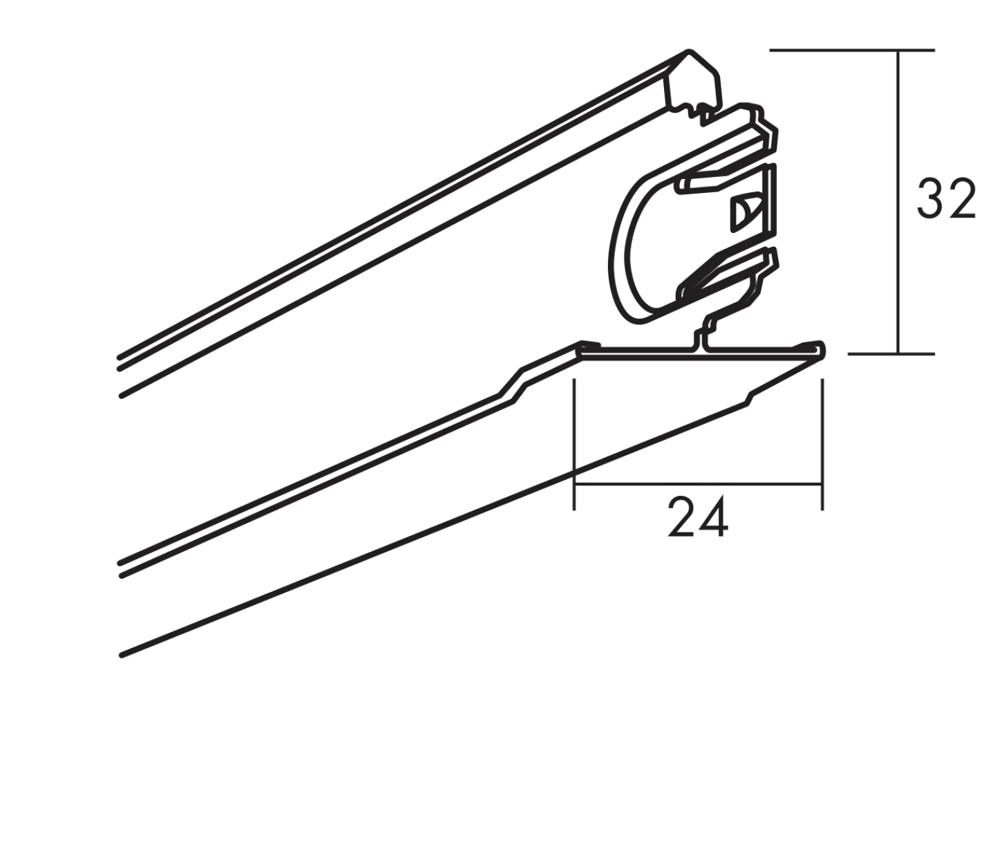 ECOPHON Undertak<CONNECT TVÄRPROFIL 1,2M VIT VIT 01 T24 8102 36ST/FRP