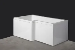 SVEDBERGS Badkar<DUSCHBADKAR TORNE VIT VÄNSTER FRONT 150X70/85X60CM