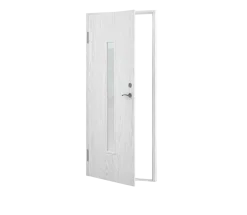 CELLO KALLFÖRRÅDSDÖRR 80X185 H AVLÅNGT FÖNSTER GRUNDMÅLAD Clearance