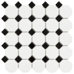 CELLO Mosaik<OCTOGON 29,5X29,5 WHITE/BLACK, MATT (K)