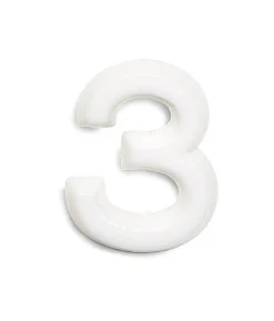 HABO Skyltar, Hussiffror Och Bokstäver<SIFFRA 3 1002 PLAST VIT 13MM, 1002 13MM PLAST VIT 3