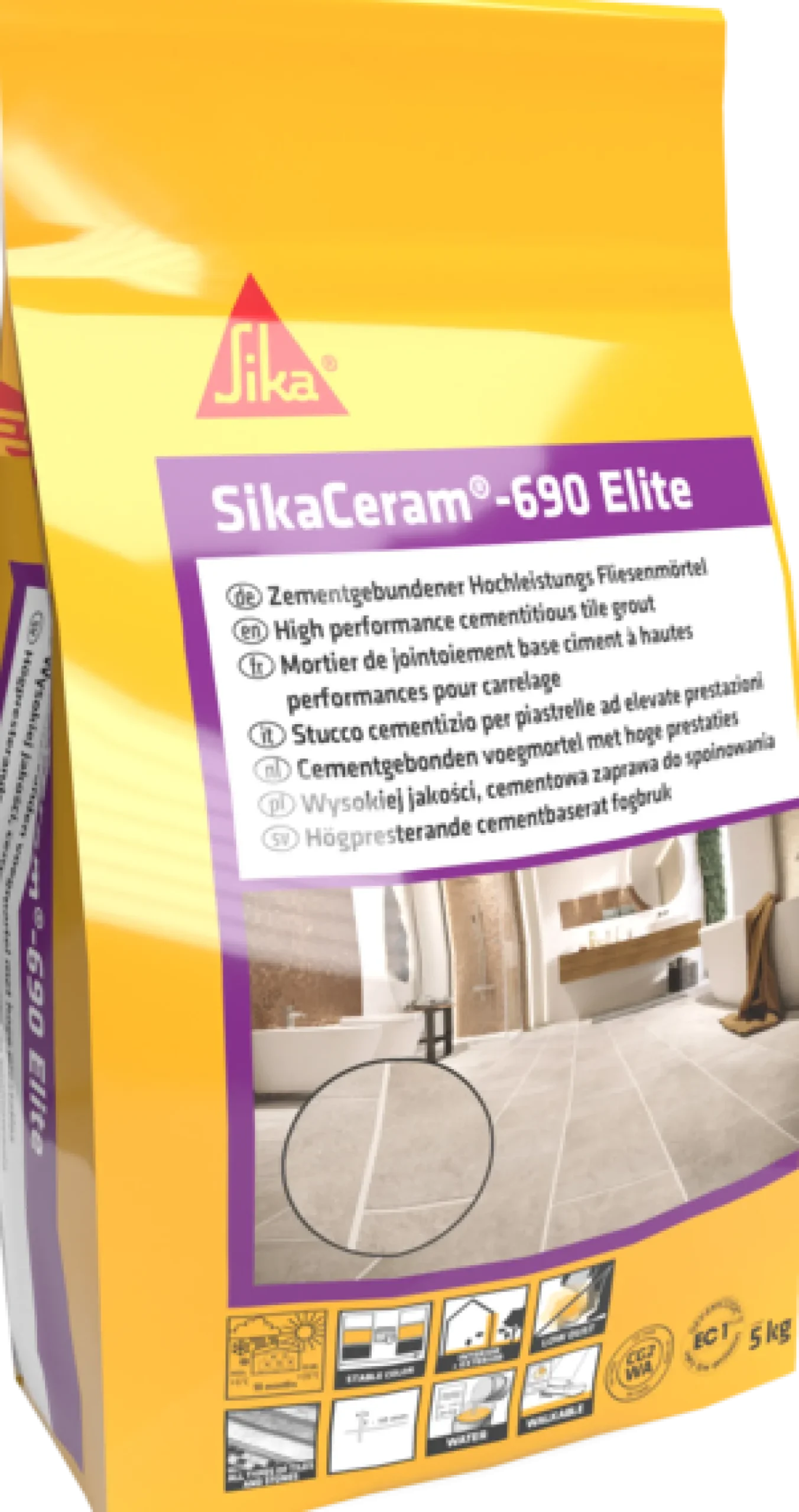 SIKA CERAM-690 MÖRKGRÅ 5KG ELITE FOGBRUK Hot