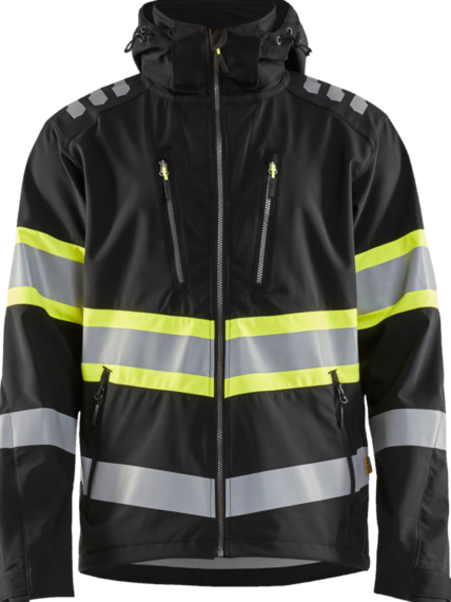 BLÅKLÄDER SOFTSHELLJACKA VARSEL 4494, 2513 SVART/VARSELGUL L Discount