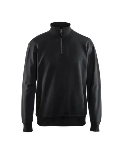 BLÅKLÄDER SWEATSHIRT 3369 HALF ZIP SVA S, KRAGE SVART S Discount