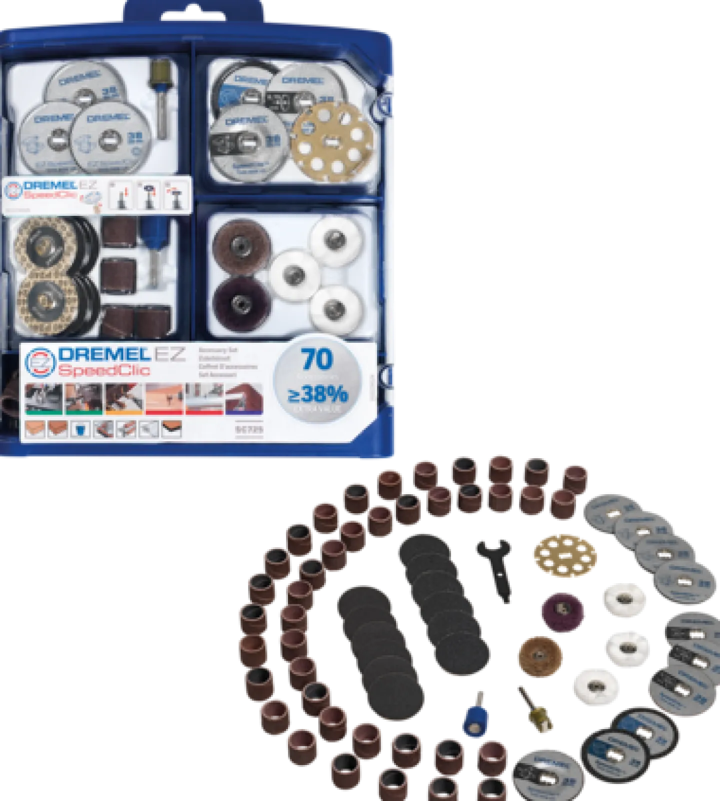 BOSCH Multimaskinstillbehör<TILLBEHÖRSSET 725 SPEEDCLIC 70DELAR