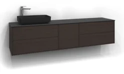 SVEDBERGS TVÄTTSTÄLLSSKÅP EPOS PLAN BRUN ASK 2+1+2L ÖPPEN PUSH 199X45,3X45
